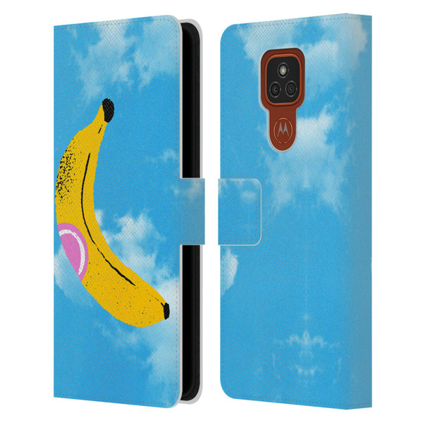 Ayeyokp Pop Banana Pop Art Sky Leather Book Wallet Case Cover For Motorola Moto E7 Plus