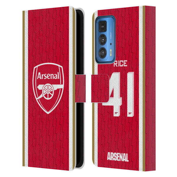 Arsenal FC 2023/24 Players Home Kit Declan Rice Leather Book Wallet Case Cover For Motorola Edge 20 Pro