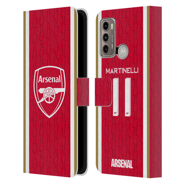 Arsenal FC 2023/24 Players Home Kit Gabriel Leather Book Wallet Case Cover For Motorola Moto G60 / Moto G40 Fusion