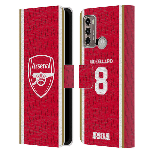 Arsenal FC 2023/24 Players Home Kit Martin Ødegaard Leather Book Wallet Case Cover For Motorola Moto G60 / Moto G40 Fusion
