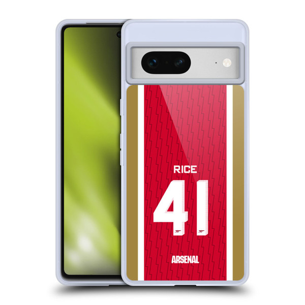 Arsenal FC 2023/24 Players Home Kit Declan Rice Soft Gel Case for Google Pixel 7