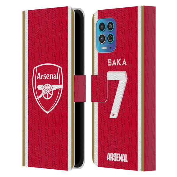 Arsenal FC 2023/24 Players Home Kit Bukayo Saka Leather Book Wallet Case Cover For Motorola Moto G100