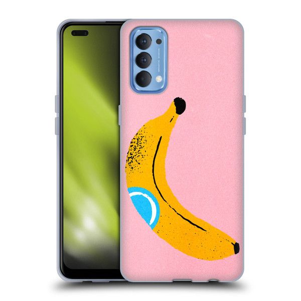 Ayeyokp Pop Banana Pop Art Soft Gel Case for OPPO Reno 4 5G