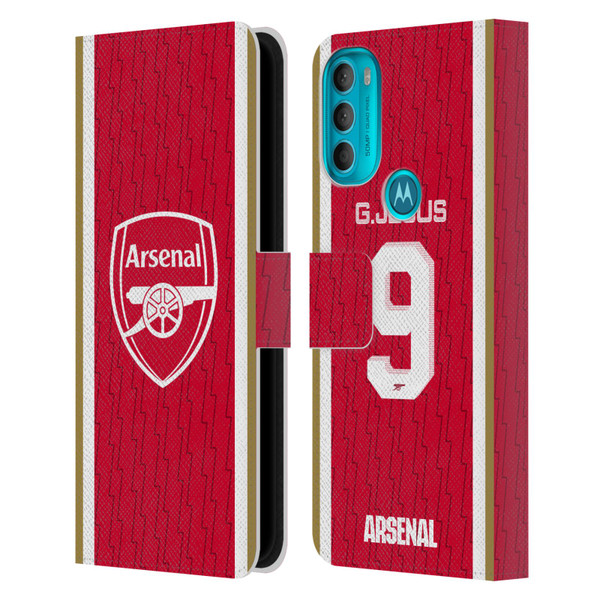 Arsenal FC 2023/24 Players Home Kit Gabriel Jesus Leather Book Wallet Case Cover For Motorola Moto G71 5G