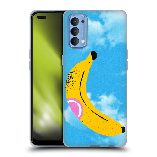 Ayeyokp Pop Banana Pop Art Sky Soft Gel Case for OPPO Reno 4 5G