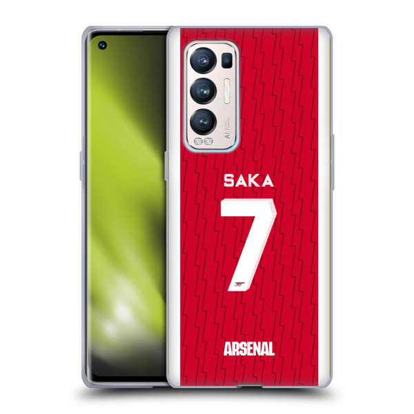 Arsenal FC 2023/24 Players Home Kit Bukayo Saka Soft Gel Case for OPPO Find X3 Neo / Reno5 Pro+ 5G