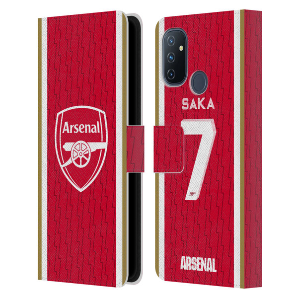 Arsenal FC 2023/24 Players Home Kit Bukayo Saka Leather Book Wallet Case Cover For OnePlus Nord N100