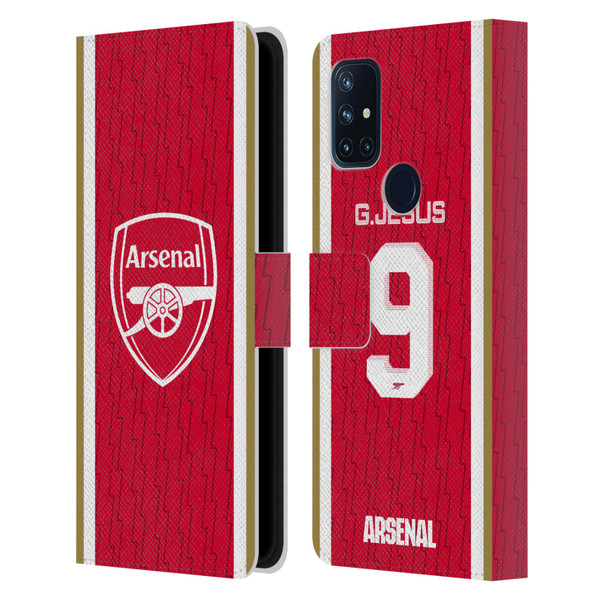 Arsenal FC 2023/24 Players Home Kit Gabriel Jesus Leather Book Wallet Case Cover For OnePlus Nord N10 5G