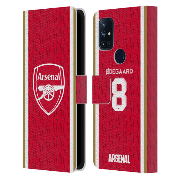 Arsenal FC 2023/24 Players Home Kit Martin Ødegaard Leather Book Wallet Case Cover For OnePlus Nord N10 5G