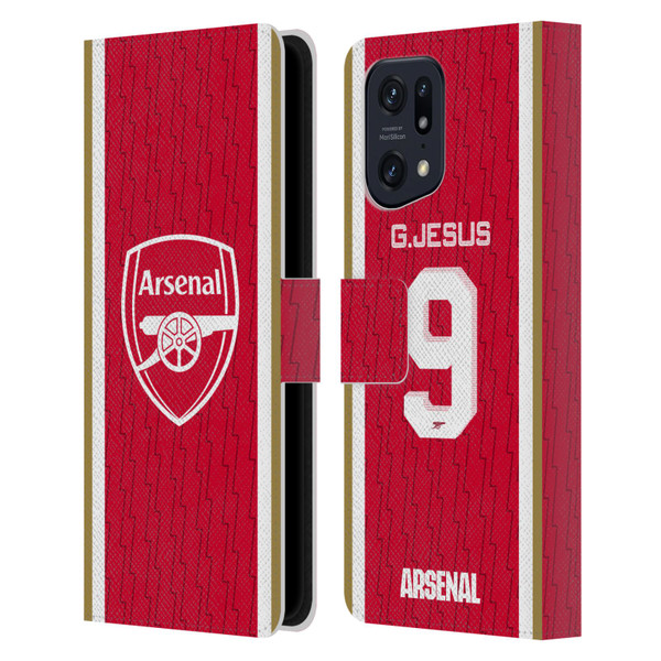 Arsenal FC 2023/24 Players Home Kit Gabriel Jesus Leather Book Wallet Case Cover For OPPO Find X5
