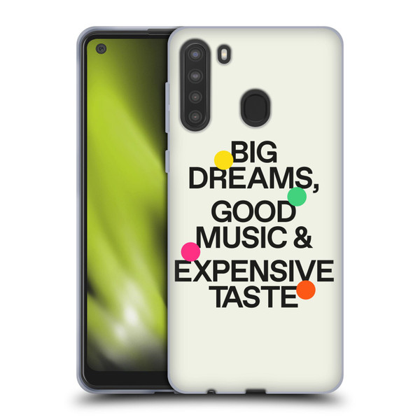 Ayeyokp Pop Big Dreams, Good Music Soft Gel Case for Samsung Galaxy A21 (2020)