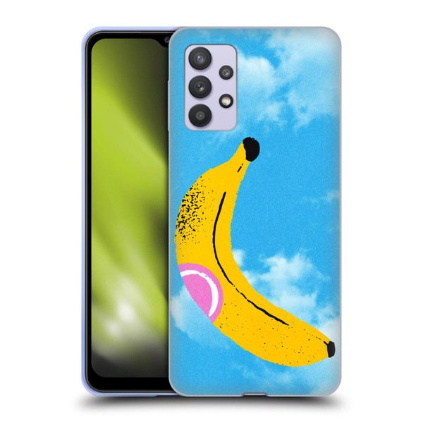 Ayeyokp Pop Banana Pop Art Sky Soft Gel Case for Samsung Galaxy A32 5G / M32 5G (2021)