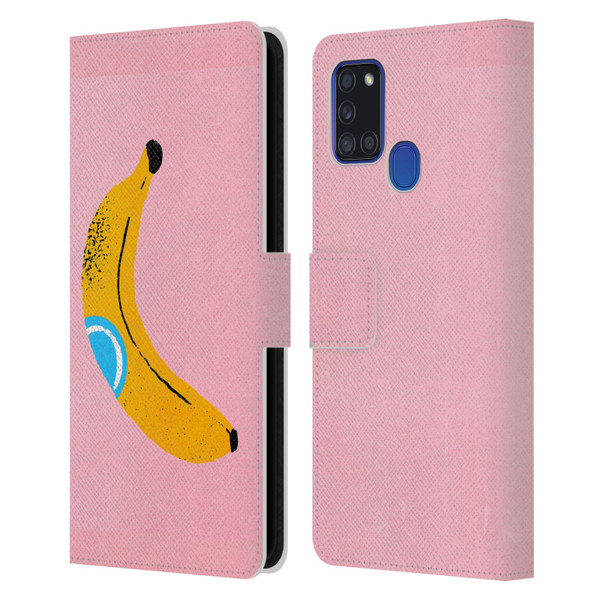 Ayeyokp Pop Banana Pop Art Leather Book Wallet Case Cover For Samsung Galaxy A21s (2020)
