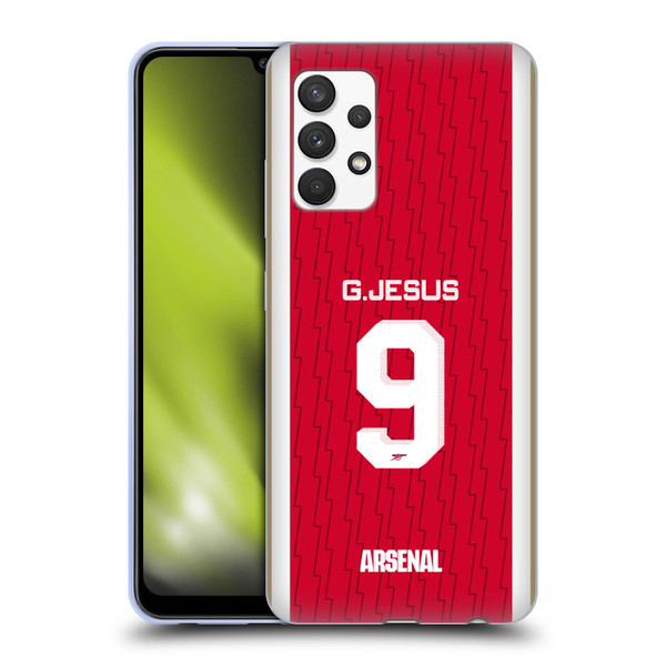 Arsenal FC 2023/24 Players Home Kit Gabriel Jesus Soft Gel Case for Samsung Galaxy A32 (2021)