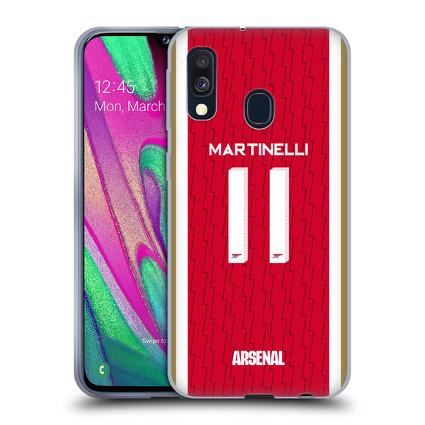 Arsenal FC 2023/24 Players Home Kit Gabriel Soft Gel Case for Samsung Galaxy A40 (2019)