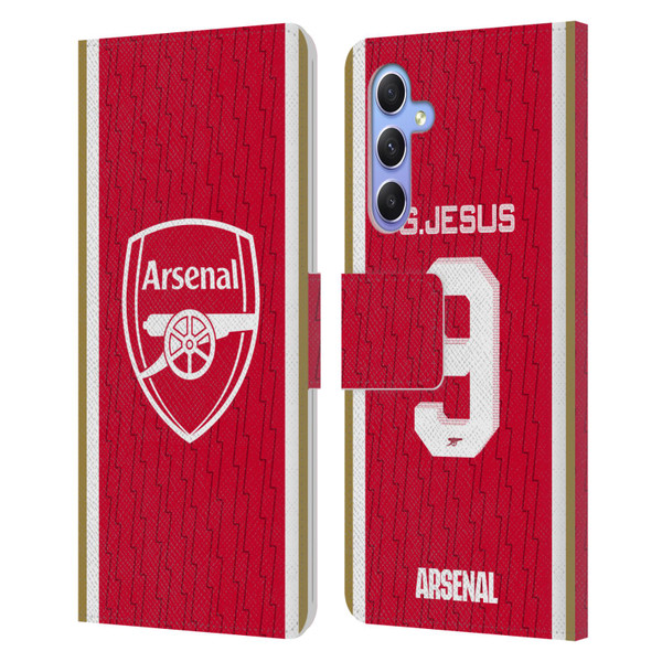 Arsenal FC 2023/24 Players Home Kit Gabriel Jesus Leather Book Wallet Case Cover For Samsung Galaxy A34 5G