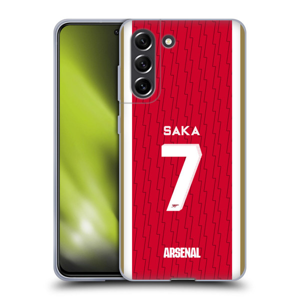 Arsenal FC 2023/24 Players Home Kit Bukayo Saka Soft Gel Case for Samsung Galaxy S21 FE 5G