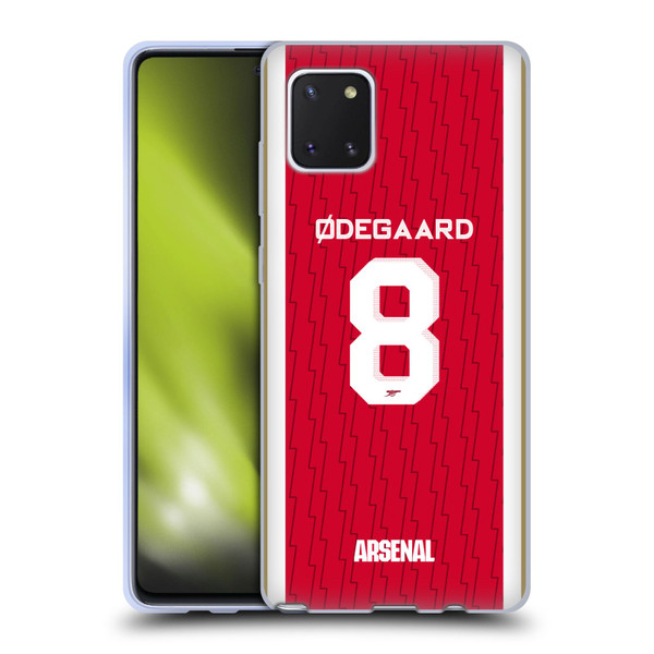 Arsenal FC 2023/24 Players Home Kit Martin Ødegaard Soft Gel Case for Samsung Galaxy Note10 Lite