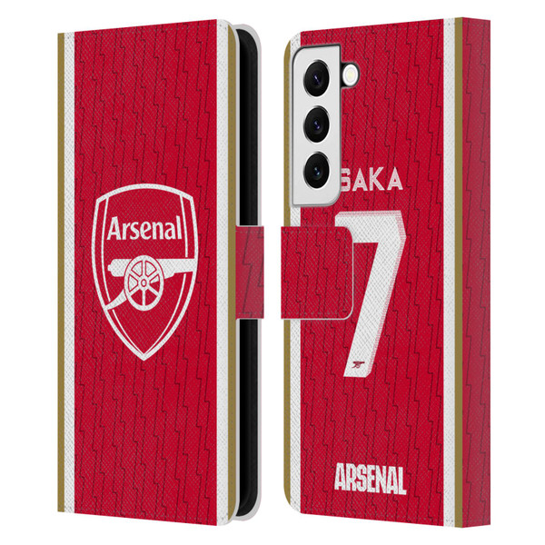 Arsenal FC 2023/24 Players Home Kit Bukayo Saka Leather Book Wallet Case Cover For Samsung Galaxy S22 5G