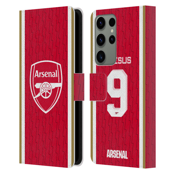 Arsenal FC 2023/24 Players Home Kit Gabriel Jesus Leather Book Wallet Case Cover For Samsung Galaxy S23 Ultra 5G