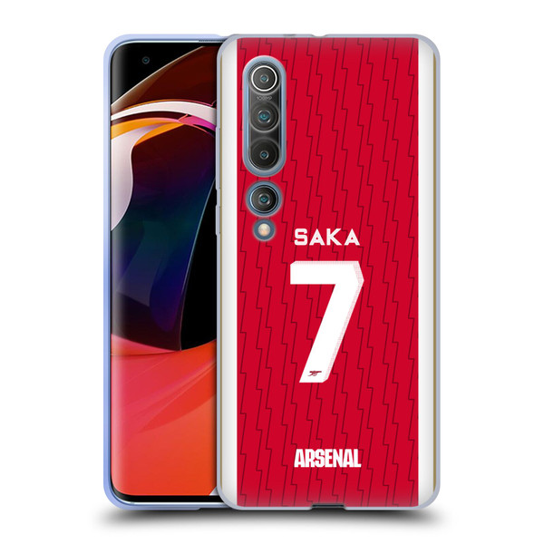 Arsenal FC 2023/24 Players Home Kit Bukayo Saka Soft Gel Case for Xiaomi Mi 10 5G / Mi 10 Pro 5G