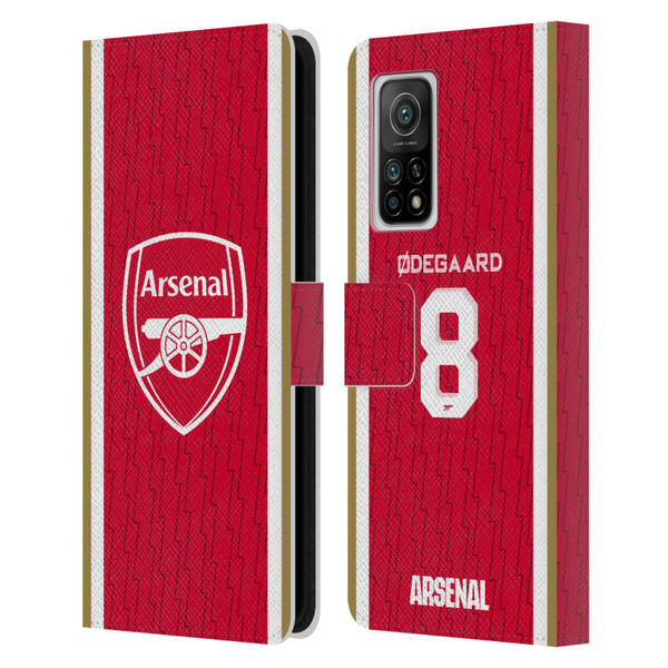 Arsenal FC 2023/24 Players Home Kit Martin Ødegaard Leather Book Wallet Case Cover For Xiaomi Mi 10T 5G