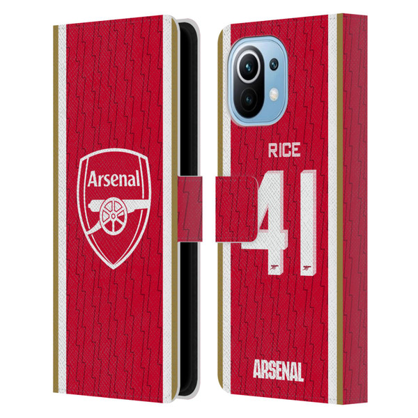 Arsenal FC 2023/24 Players Home Kit Declan Rice Leather Book Wallet Case Cover For Xiaomi Mi 11