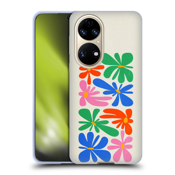 Ayeyokp Plant Pattern Flower Shapes Flowers Bloom Soft Gel Case for Huawei P50