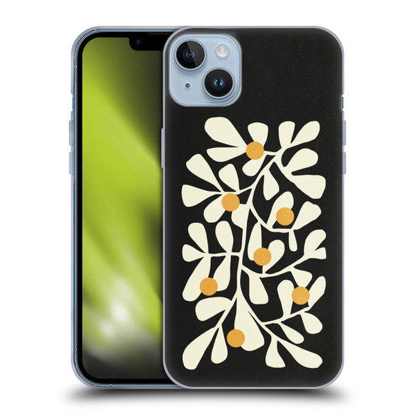 Ayeyokp Plant Pattern Summer Bloom Black Soft Gel Case for Apple iPhone 14 Plus