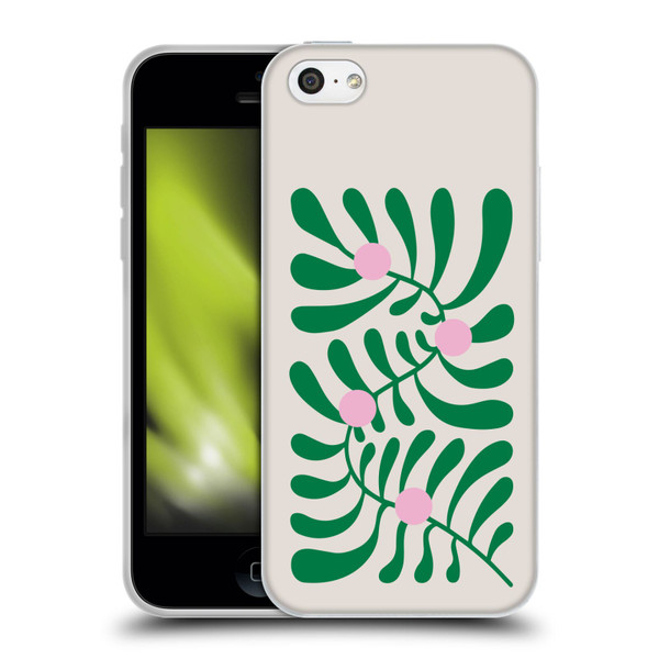 Ayeyokp Plant Pattern Summer Bloom White Soft Gel Case for Apple iPhone 5c