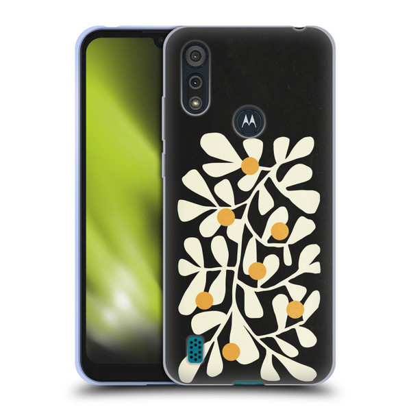 Ayeyokp Plant Pattern Summer Bloom Black Soft Gel Case for Motorola Moto E6s (2020)