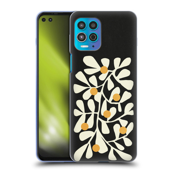 Ayeyokp Plant Pattern Summer Bloom Black Soft Gel Case for Motorola Moto G100