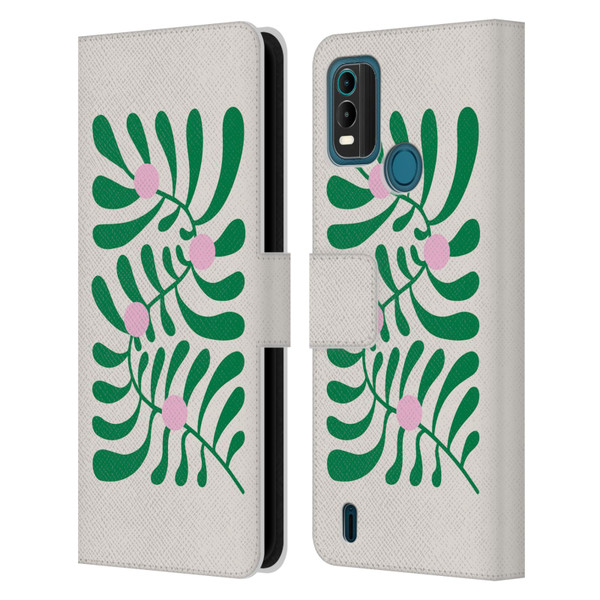 Ayeyokp Plant Pattern Summer Bloom White Leather Book Wallet Case Cover For Nokia G11 Plus