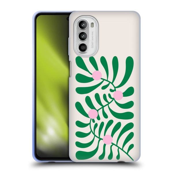 Ayeyokp Plant Pattern Summer Bloom White Soft Gel Case for Motorola Moto G52