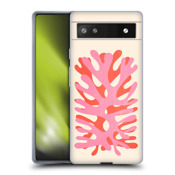 Ayeyokp Plant Pattern Two Coral Soft Gel Case for Google Pixel 6a