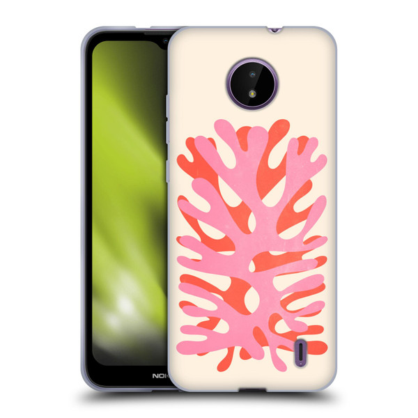 Ayeyokp Plant Pattern Two Coral Soft Gel Case for Nokia C10 / C20