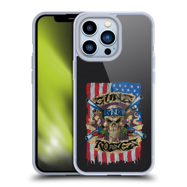 Guns N' Roses Band Art Flag Soft Gel Case for Apple iPhone 13 Pro