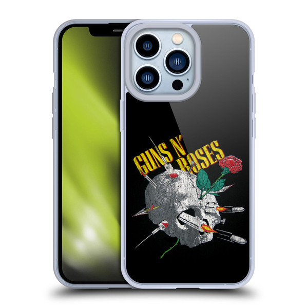 Guns N' Roses Band Art Needles Skull Vintage Soft Gel Case for Apple iPhone 13 Pro