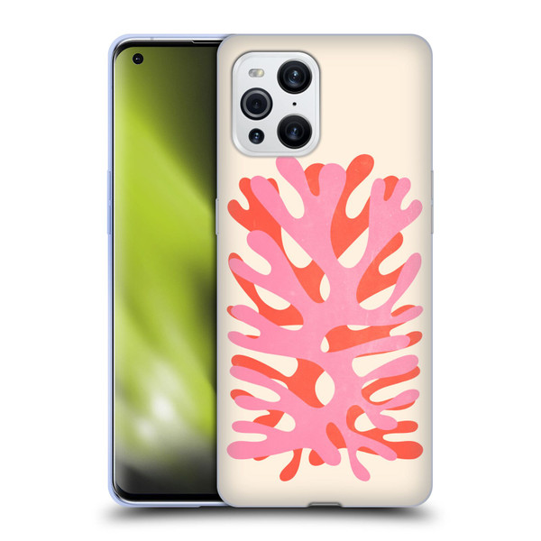 Ayeyokp Plant Pattern Two Coral Soft Gel Case for OPPO Find X3 / Pro