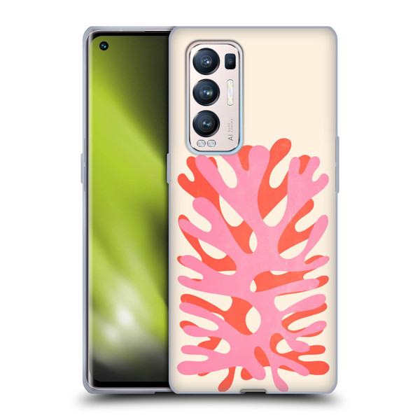 Ayeyokp Plant Pattern Two Coral Soft Gel Case for OPPO Find X3 Neo / Reno5 Pro+ 5G