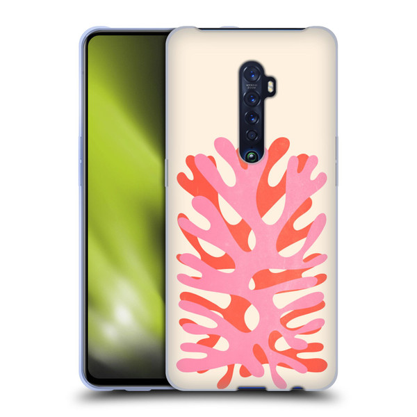 Ayeyokp Plant Pattern Two Coral Soft Gel Case for OPPO Reno 2