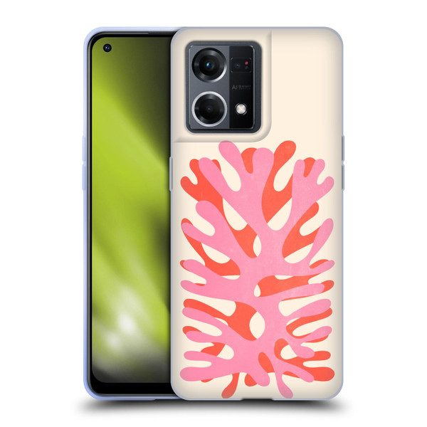 Ayeyokp Plant Pattern Two Coral Soft Gel Case for OPPO Reno8 4G