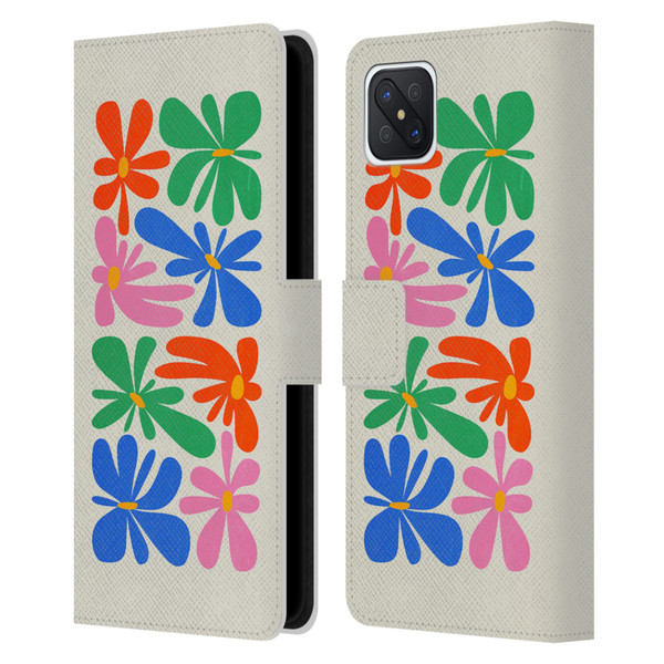Ayeyokp Plant Pattern Flower Shapes Flowers Bloom Leather Book Wallet Case Cover For OPPO Reno4 Z 5G