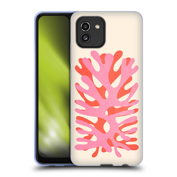 Ayeyokp Plant Pattern Two Coral Soft Gel Case for Samsung Galaxy A03 (2021)
