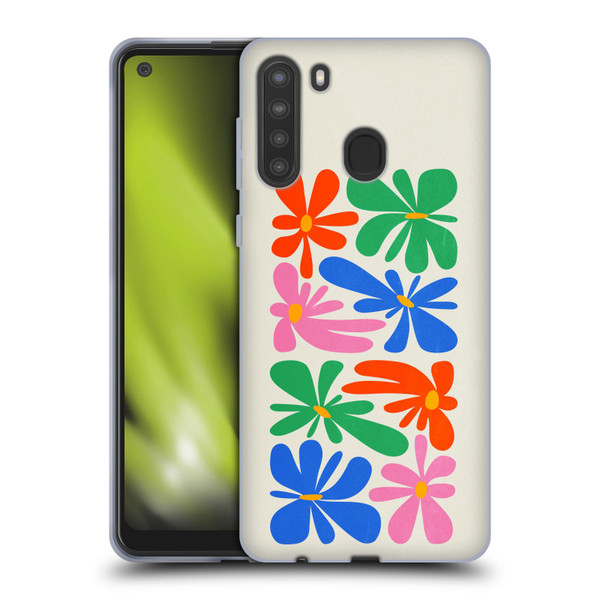 Ayeyokp Plant Pattern Flower Shapes Flowers Bloom Soft Gel Case for Samsung Galaxy A21 (2020)
