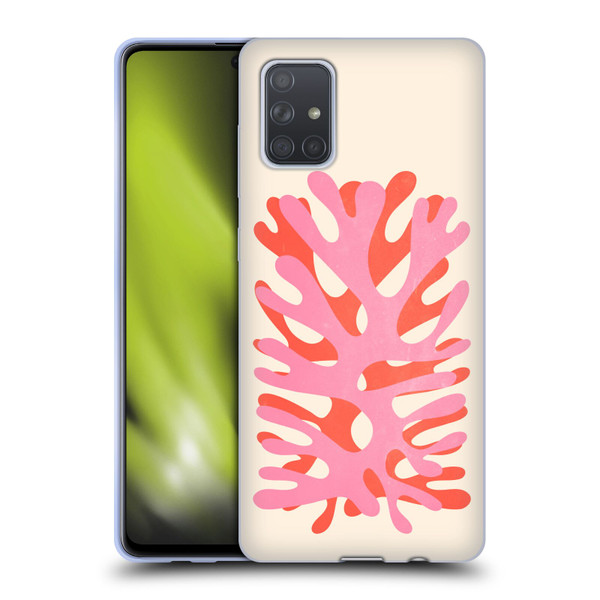 Ayeyokp Plant Pattern Two Coral Soft Gel Case for Samsung Galaxy A71 (2019)
