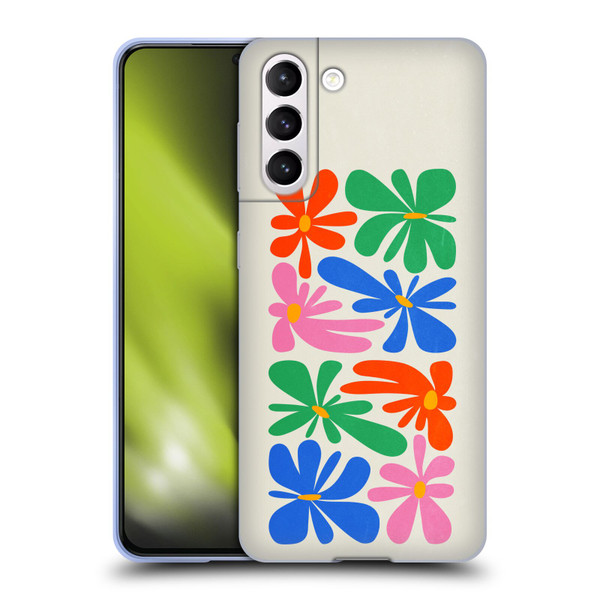 Ayeyokp Plant Pattern Flower Shapes Flowers Bloom Soft Gel Case for Samsung Galaxy S21 5G
