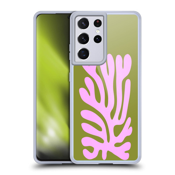 Ayeyokp Plant Pattern Abstract Soft Gel Case for Samsung Galaxy S21 Ultra 5G