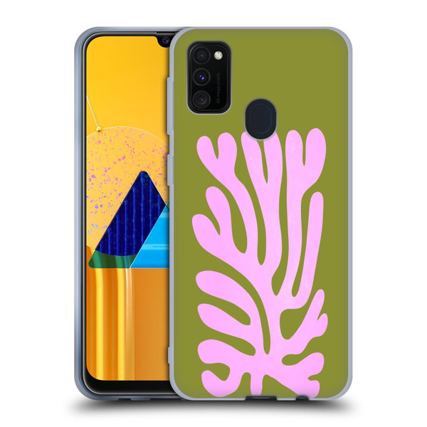 Ayeyokp Plant Pattern Abstract Soft Gel Case for Samsung Galaxy M30s (2019)/M21 (2020)