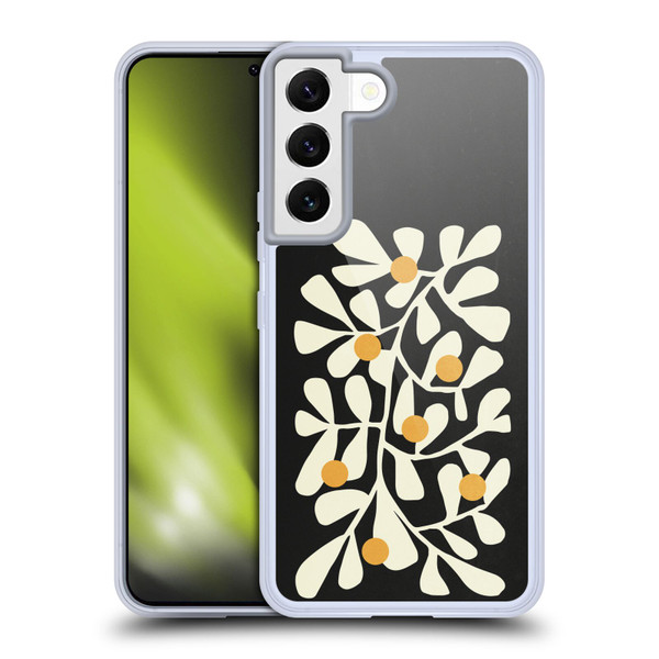 Ayeyokp Plant Pattern Summer Bloom Black Soft Gel Case for Samsung Galaxy S22 5G